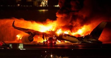 اليابان- اصطدام طائرتين بمطار هانيدا في طوكيو يخلف 5 قتلى على الأقل