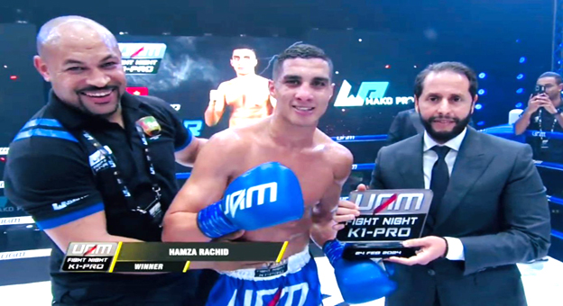الإمارات : البطل المغربي حمزة رشيد يفوز بمباراته الاحترافية بمدينة أبو ظبي
