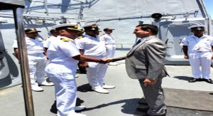 Le Navire de GuerreIndien TABAR fait escale au port de Casablanca; mène un exercice PASSEX avec la Marine Royale Marocaine.

